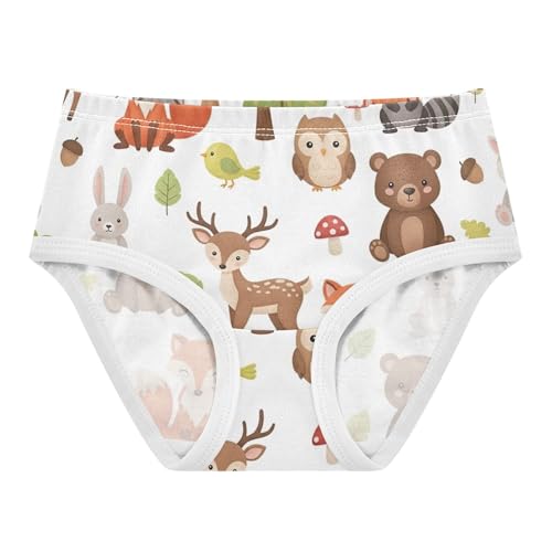 Cute Forest Animals Foxes Deers Girls Underwear Toddler 2t Cotton Panties Little Girl Aesthetic Briefs Girls Undies