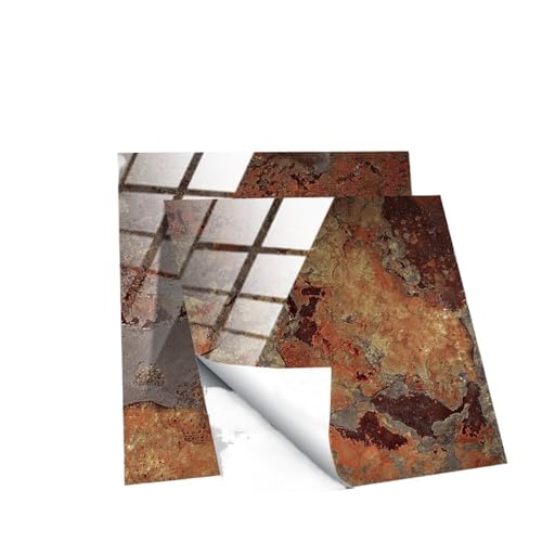 QAUUCP Azulejos Adhesivos 10 Pegatinas Autoadhesivas de PVC for Azulejos de Cocina, for Pared, de Cristal, Efecto Piedra Artificial, for salpicadero de baño.(TS245,5.9 Inch)