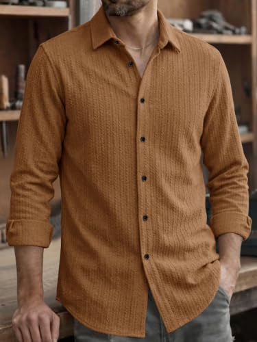 Image of Noble Monk Men's Full Sleeve Shirt | Casual Formal Button Down Top | Regular Fit Stylish Wear | Comfortable Everyday Apparel