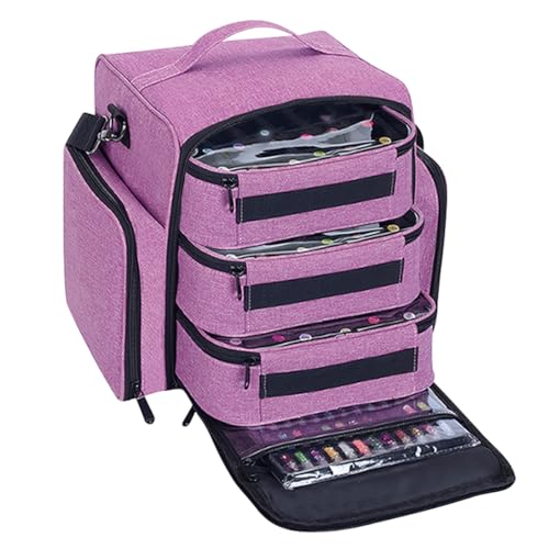 UOZL Nail Polish Organizer Case Hold 90 Bottle with 3 Detachable Bag,Purple