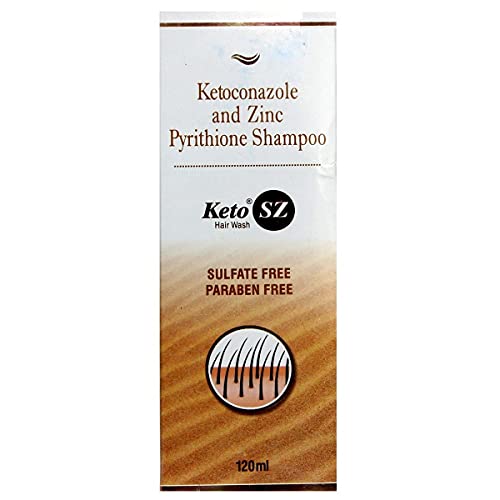 Image of Keto Sz Hair Wash - Bottle of 120ml Shampoo with Ketoconazole and Zinc pyrithione