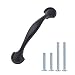 AmazonBasics Rounded Foot Cabinet Drawer Handle, 4.63 Inch Length, 3 Inch Hole Center, Flat Black, 10-Pack