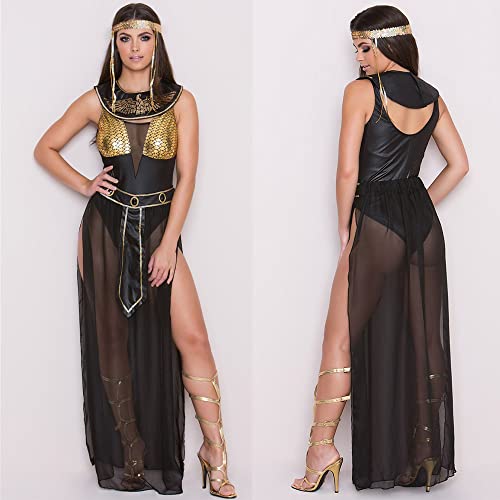 Image of Ulalaza Women's Cosplay Costume Cleopatra Greek Goddess Ancient Roman Warrior Uniform Outfit for Halloween Party