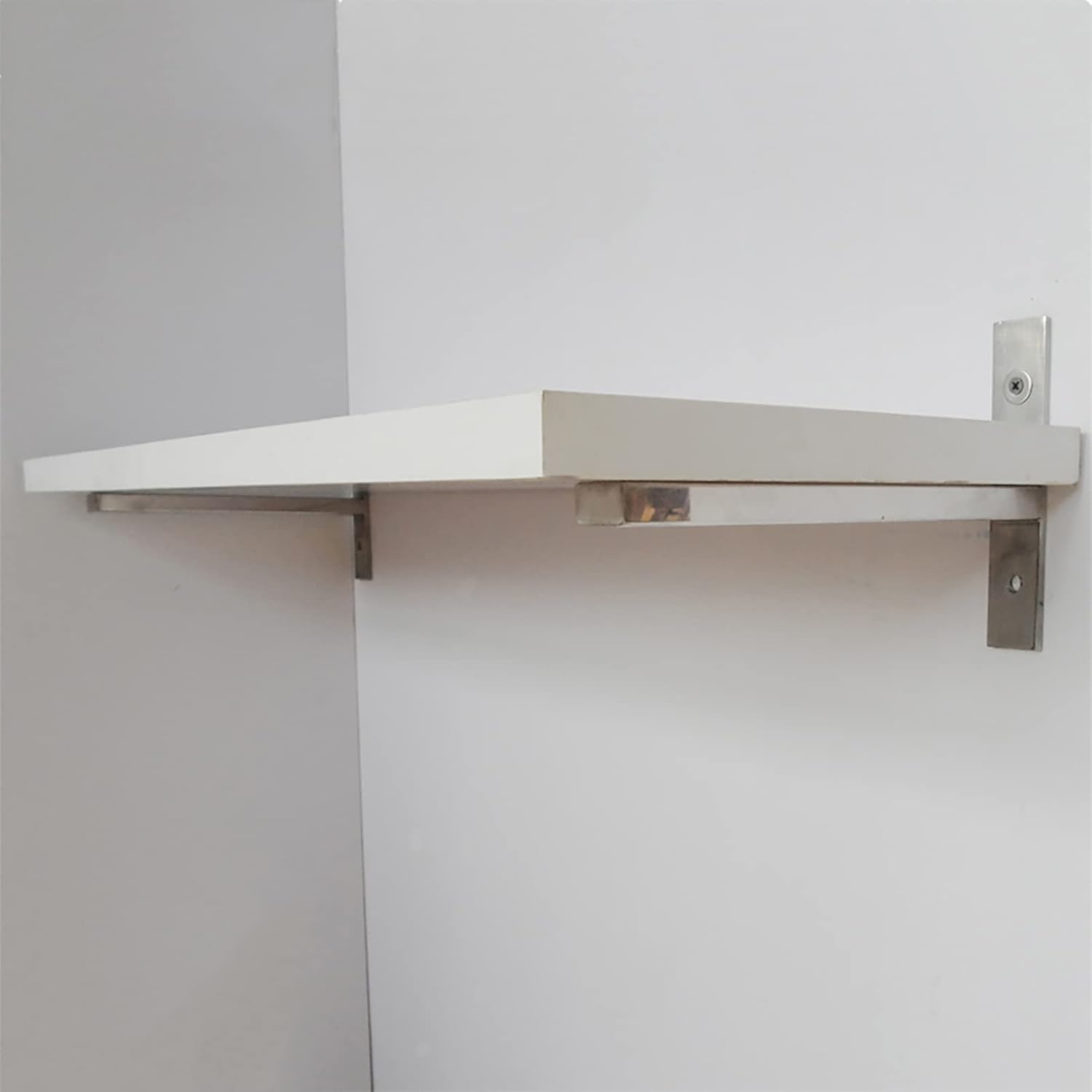 2 Pack Shelf Brackets,Industrial Floating Bracket,Wall Mounted Heavy Duty Shelf Brackets, Metal Shelves Kitchen Shelves,for Table Work Bench Space Saving