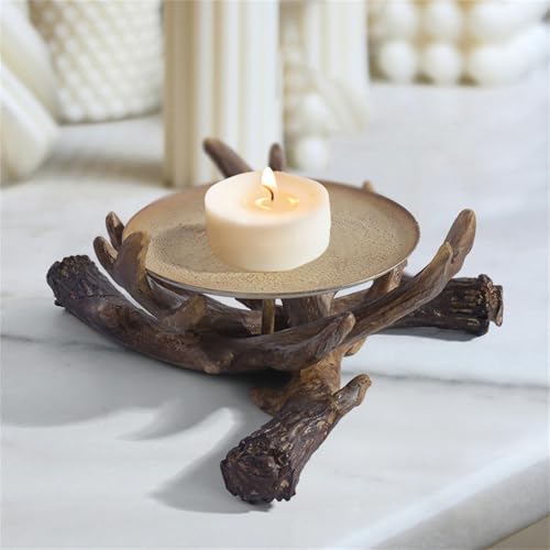 Bougeoir en forme de cerf rustique pour décoration de table de ferme chaleureuse - 5