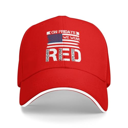 Gorra de béisbol roja unisex ajustable miniatura 2
