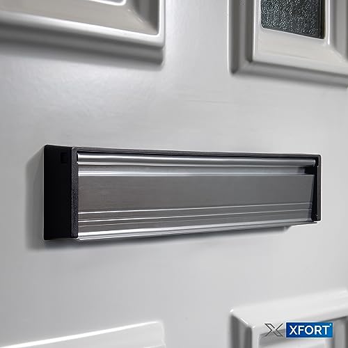 Xfort MailPlate Slimline 12" Letterplate Satin Chrome, Premium Draught Proof Postal Letterbox, Telescopic Sleeved Letter Box For Wooden, Composite And uPVC Midrail Doors With 40-80mm Door Thickness - Image 4