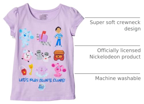Image of Nickelodeon Blue's Clues & You Character Toddler Girl Short Sleeve Tee-Blue, Josh, Magenta