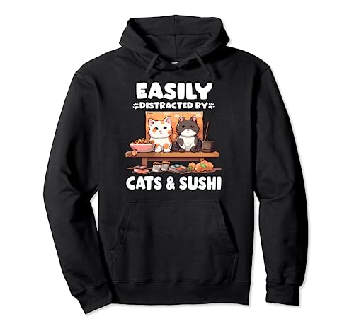 Kawaii Neko - Gatto giapponese Sushi Maki Felpa con Cappuccio