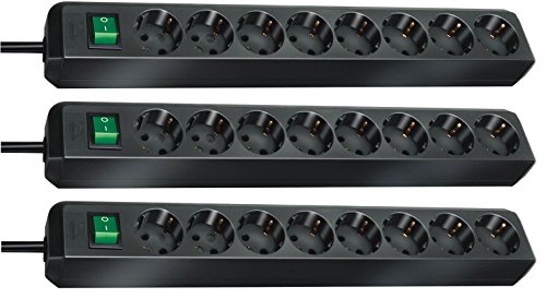Brennenstuhl Eco-Line 8-fach Steckdosenleiste (3er Pack)