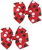 Small Baby Hair Clips,Toddler Hair Clips-2ct 3' Red Hair Bows for Girls-No Slip Grip Red Bows Metal...