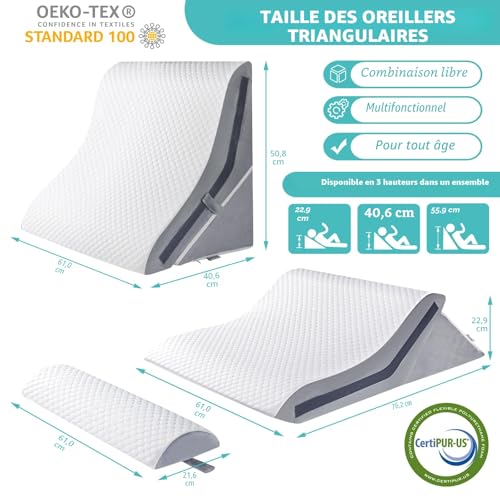 Oreiller cale pour dormir ergonomique en mousse de forme premium - 8