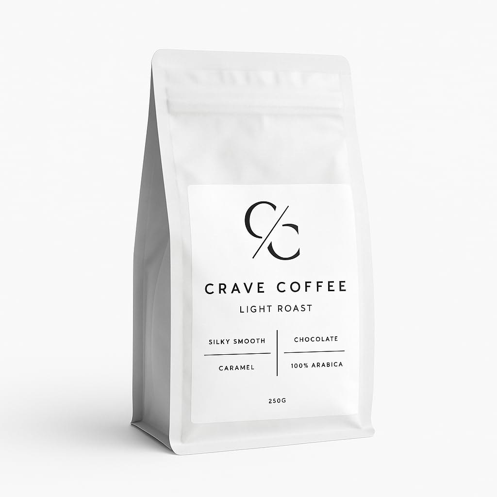 Crave Coffee | 100% Arabica Light Roast | Single-Origin Specialty Beans | Freshly Roasted | 250g | Perfect for French Press & Pour Over