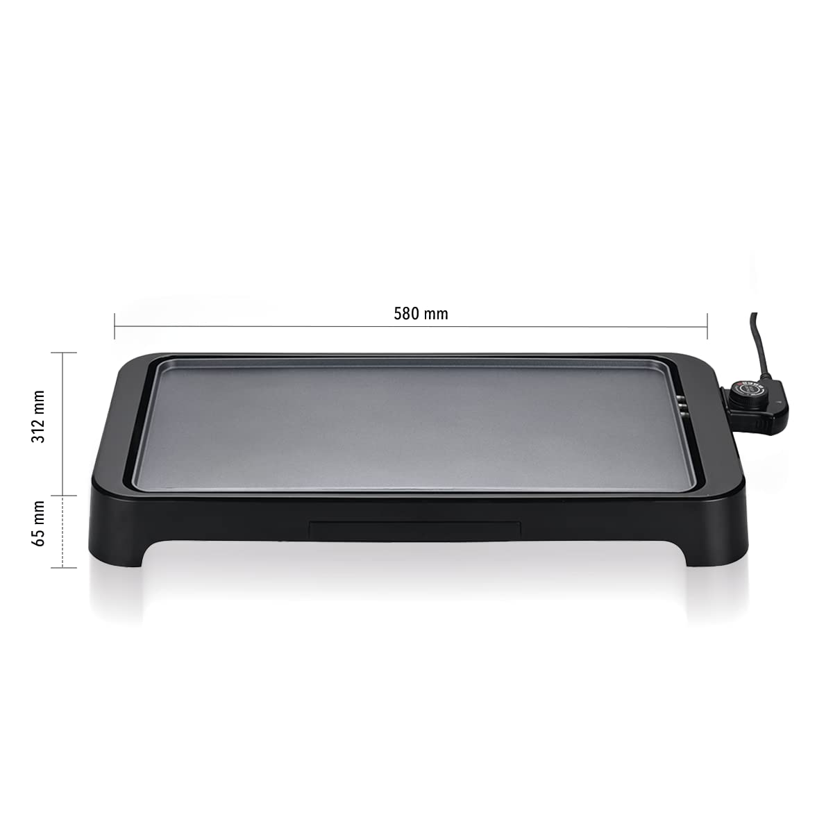 LITTLE BALANCE 8552 Easy Plancha 2000 XL, Piastra elettrica 6-8 persone, Superficie di cottura XXL, Qualsiasi tipo di cibo, 2000 W, Nero