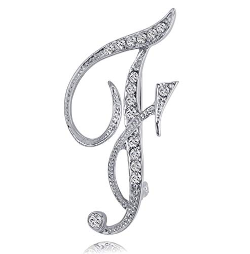 Image of Letter Brooch A-Z 26 Personalized Design Initial Letters Pins Clear Crystal Rhinestone Brooch pin