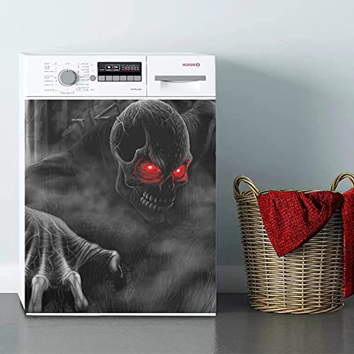 Dishwasher Magnet Cover Panel For The Front, Halloween Skeleton 3D Magnetic Covers Sticker Decal Washing Machine Cover Decorative Home Season Decor,26X23 #TOP6