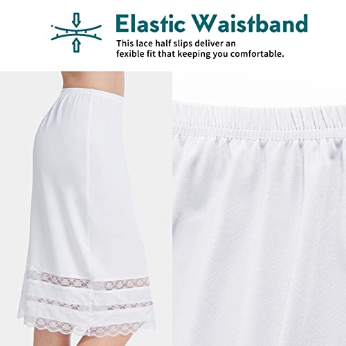 Subtueay Half Slip Lace Trim Half Slips For Under Dresses Knee Length Womens Half Slips For Under Dresses 19-26 Inchwhite Xxl #TOP2