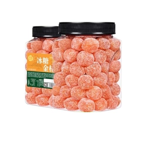 Dried Kumquat Fruit, Rock Sugar Kumquat 500g Canned, Juicy, Thick Flesh With Sour and Sandy Texture, Chinese Authentic Candied Kumquat Dried Fruit, Casual Snacks, Non-Gmo, Sweet and Sour Fruit Snacks