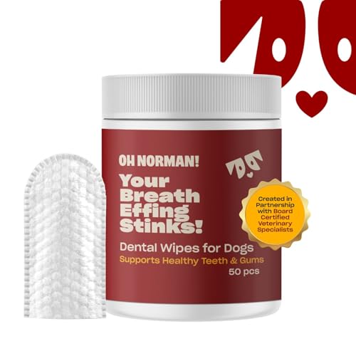 Image of OH NORMAN! Dog Dental Finger Wipes, Fresh Breath, Vet Developed, 50 Ct