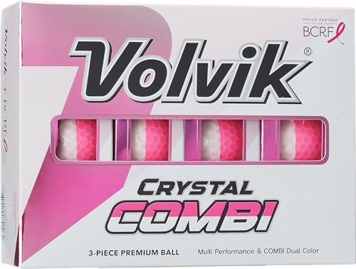 �{���r�b�N Volvik �S���t�{�[�� 2025 BCRF Crystal Combi Pink Golf Balls �s���N 3�s�[�X 1�_�[�X(12����) 2025�N���f�� USA���A���i ���s�A���i US���f�� �S���t