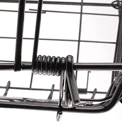 Folding Rear Bike Basket Bold Wire Mesh Fold-Up Detchable Front Bag Rear Hanging Bike Basket Bicycle Bag Cargo Rack For Mountain Bike Accessories #TOP3