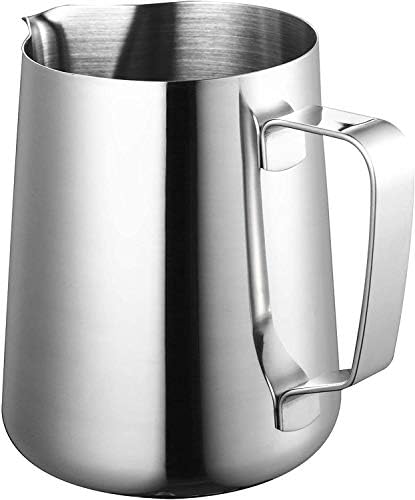 Milk Frother Jug 600ml Barista Stainless Steel Milk Frothing Jug for Coffee Machine Accessories Coffee Latte Cappuccino Metal Milk Jugs Small Frothing Pitcher 20oz