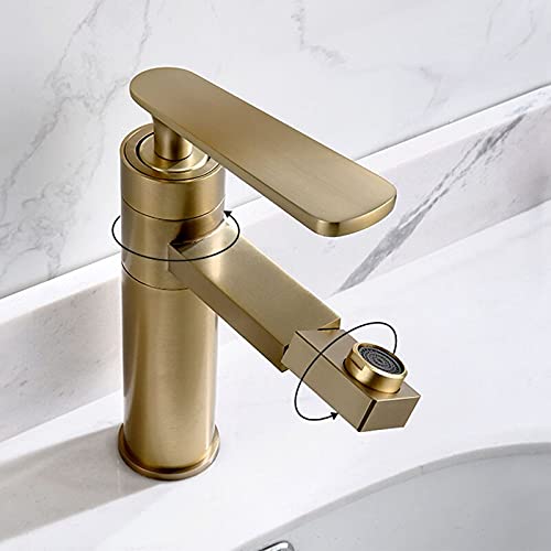Robinet de lavabo en laiton or brossé pour salle de bains chic - 4