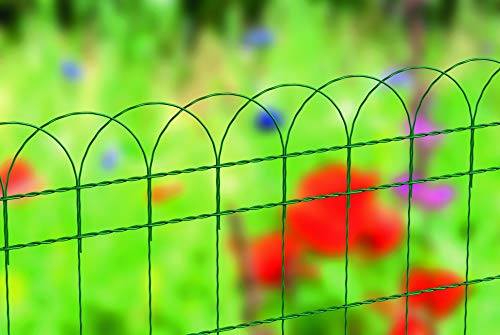 Alberts 611842 Ziergeflecht Rondo | Beeteinfassung, Teichzaun und Gartenzaun | Höhe: 40 cm, Länge: 10 m, Maschenweite: 150 x 90 mm | verzinkt, grün