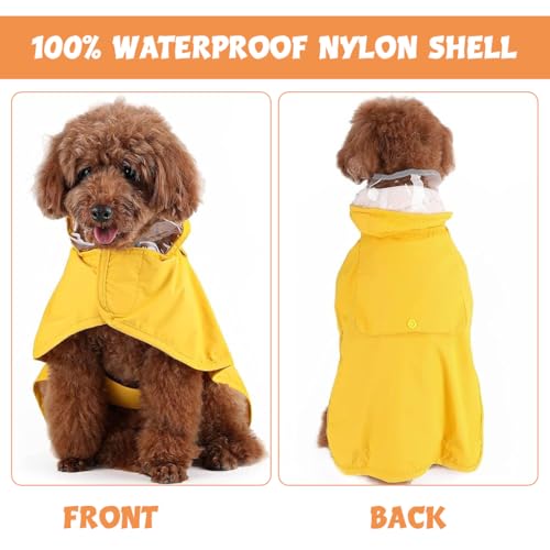 Image of Qpets Dog Rain Coat, Anti-wind & Reflective, Clear PVC, Elastic, Machine Wash, 2 Pack, Autumn, Spring, Winter
