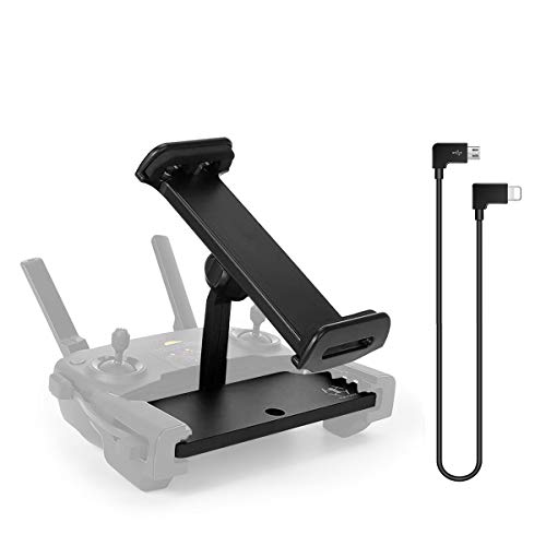 Mavic Mini/Mini 2 Tablet Holder Mount with Micro USB to iOS Data Cable,4-11 inch Foldable Aluminum Metal Pad Bracket Extender for Mavic Air 2/Mavic Air/Mavic 2/Spark Remote Controller