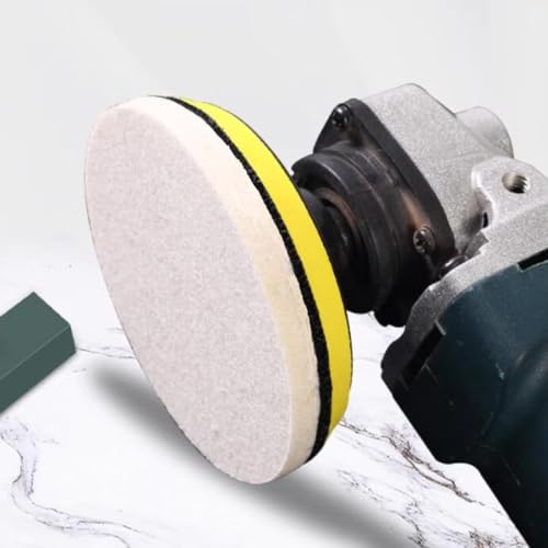 Image of 5 Pcs 6 inch Wool Flet Polishing Pads, Flocking Hook & Loop Back | Made of Premium Wool, for Random Orbital Sander