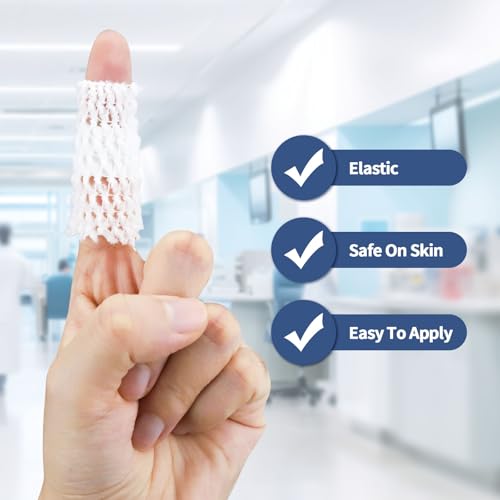 Image of 2 Rolls 11 Yard Tubular Bandage, 0.6 Inch Elastic Net Bandages, Wound Dressing Elastic Mesh Net, Tubular Gauze for Arm Wounds Without The Use of Adhesive Tape (5 M)