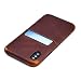 Dockem Virtuosa M1 Wallet Case for iPhone Xs & X; Built-in Metal Plate, Designed for Magnetic Mounting; Ultra Slim Top Grain Genuine Leather Card Case; M-Series [Brown]