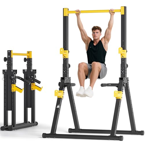 SogesPower Foldable Pull Up Bar Station,Triangular Power Tower Dip Stand