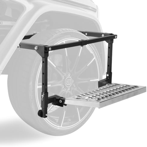 Tire Step for Truck Upgraded, SUV &RV Adjustable Fold Heavy Duty Wheel Step