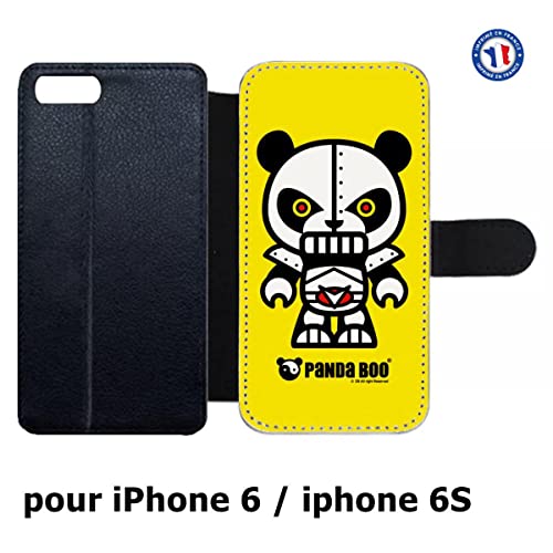 Etui cuir pour iPhone 6 housse magnetique coque humour Panda Boo - 2