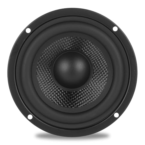 Image of 4 Inch Glass Fiber Cone Mid Woofer - 4 Ohms 40 Watts Double Magnetic HiFi Driver Speakers for High-End Bookshelf, Center Channels & DIY Projects (2 Pcs, Black)