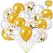 Produktbild Yisscen 80 Stück Luftballons Gold Weiß, 12 Zoll Luftballons Gold Konfetti Ballons Latex Ballons Helium Bunt Luftballons für Hochzeit Mädchen Jungen Geburtstag Party Dekoration (Gold)