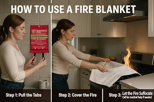 image for Guardian Pro Emergency Fire Blanket for Home and Kitchen - 47