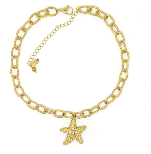Collier étoile de mer à strass et finitions de haute brillance