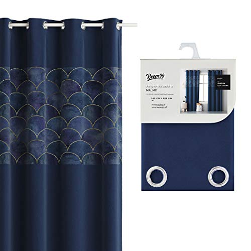 room99 Dekorative Vorhänge 140x250 Muster Harmony Befestigung zur Wahl Gemustert (Malmo, Ösen) Cover