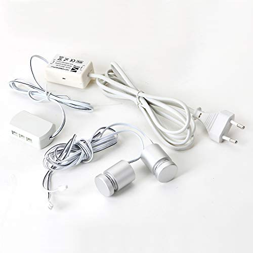 Topnike Led Sign Standoffs 1"×1", Silver Aluminum, White Led Standoff Sign Holder, For Glass, Acrylic And Other Transparent Plates, Pack Of 4 Led Standoffs With 1 Power Supply. #TOP7