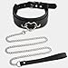 Goth Choker Necklace for Women, Heart-Ring Black Choker Collar for Women, Leather Necklace Gothic Jewelry Necklaces Punk Accessories, Fashion Rave Body Chain Belt Halloween Cosplay Costume Gifts