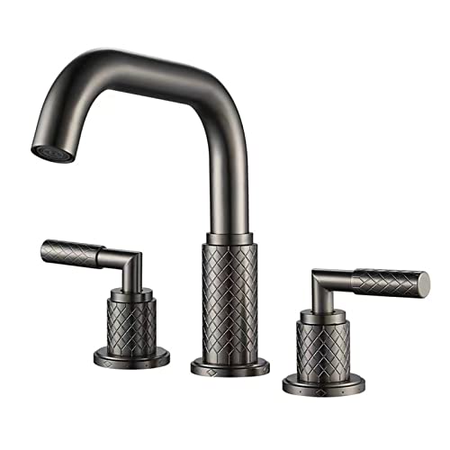 Robinet de lavabo 3 trous en laiton gris de qualité supérieure