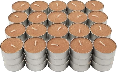 PCMOVILES – Pack de 60 Velas de Té aromaticas canela en rama 38 mm | Velas Calientaplatos | Larga Duración | Decoración Hogar, Eventos, Bodas y Restaurantes