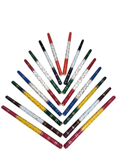 Image of BookMyCostume Wooden White Heavy Sankheda Kolattam Sticks for Dandiya Nights | Traditional Handcrafted Dandiya Sticks for Garba nights | Fancy Dress Accessory for Kids & Adults | (1 Pair - 2 Sticks)
