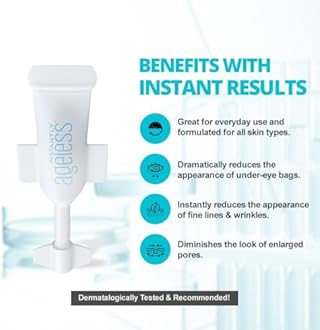 Instantly Ageless - Instant Face Lift Cream - Skin Care Anti Aging Face Cream with Vitamin C - Wrinkle Tightener - Eye Cream For Puffiness and Bags Under Eyes - Facelift 20 Vials