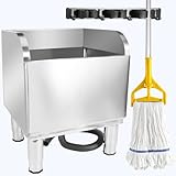 17 3/4in Stainless Steel Floor Mop Sink with Detachable Mop, Suitable for Laundry Rooms, Restaurants, Garages, Balconies, and Other Commercial Settings (17.7“L x 15.5”W x 21.9' H)