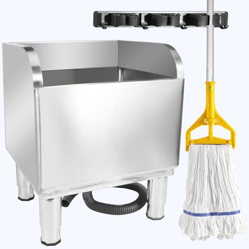 17 3/4in Stainless Steel Floor Mop Sink with Detachable Mop