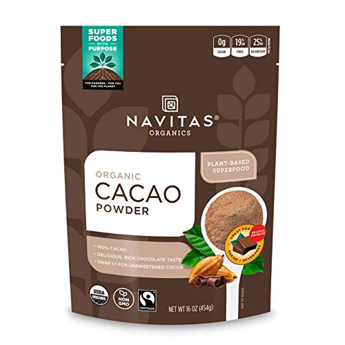 Navitas Organics Cacao Powder, 16oz. Bag, 30 Servings - Organic, Non-GMO, Fair Trade, Gluten-Free